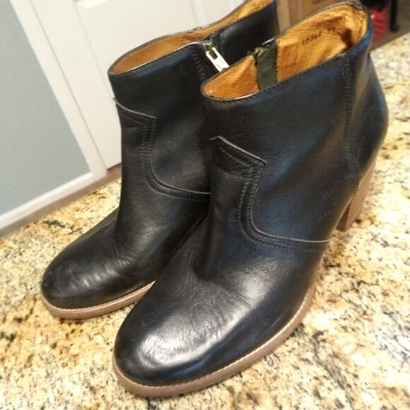 Madewell Ankle Boots Women's Size 11 Black Leather Booties Block Heel 17340 - Picture 1 of 13